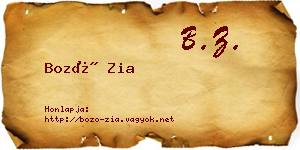 Bozó Zia névjegykártya
